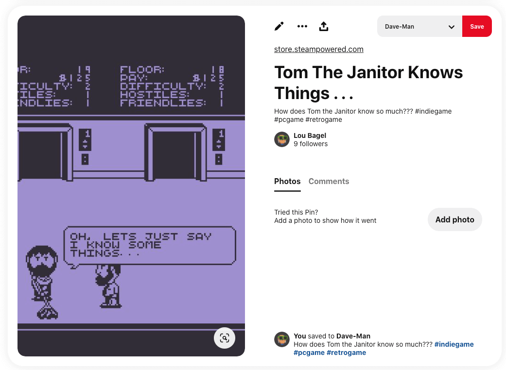 Tom the Janitor Pin