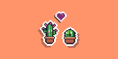 Pixel Art Cacti Couple by AceWayDev