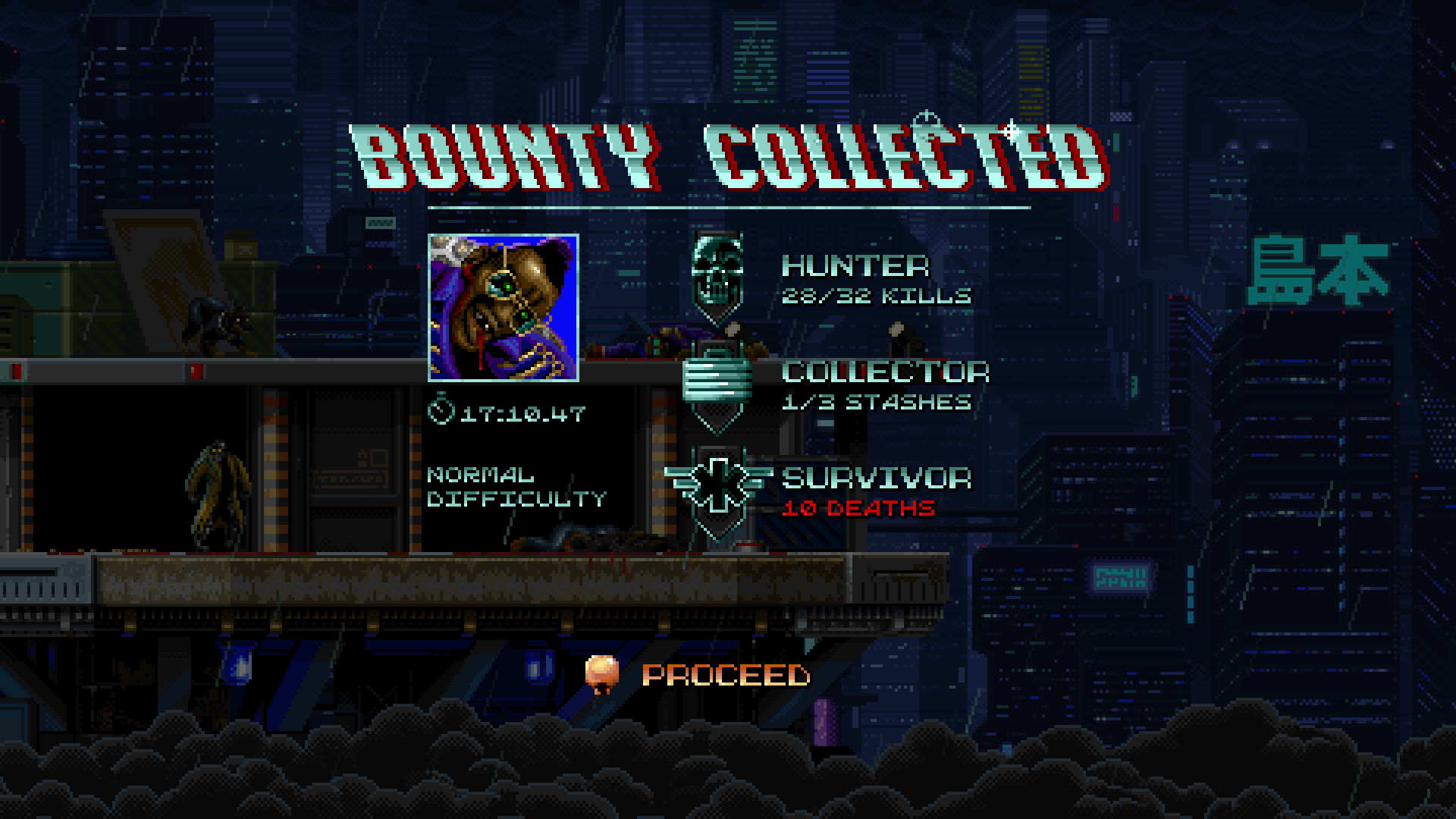 Bounty Collected Ending Screen