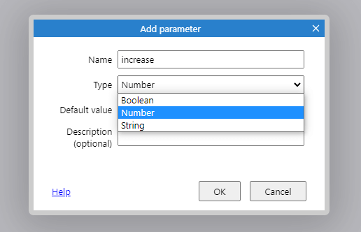 creating a parameter in Construct 3