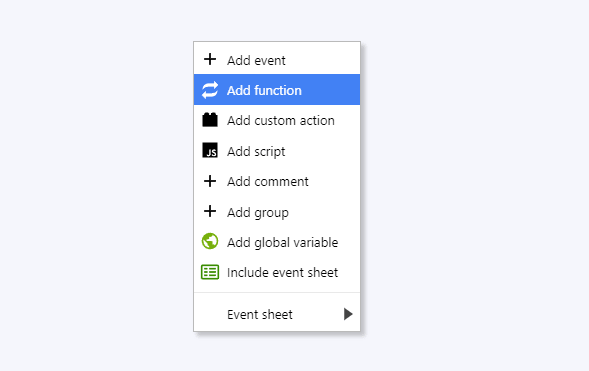 how to add a function in Construct 3