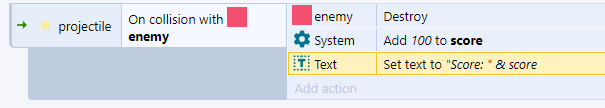 Construct 3 Events when enemy is destroyed