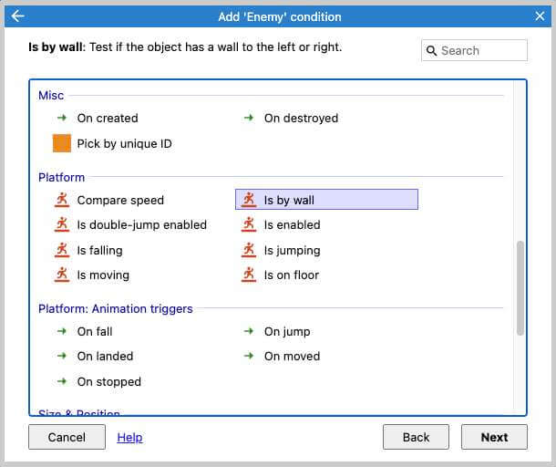 selecting is by wall condition