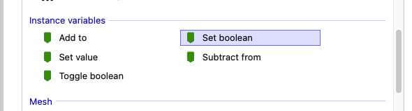 Constructs set boolean action