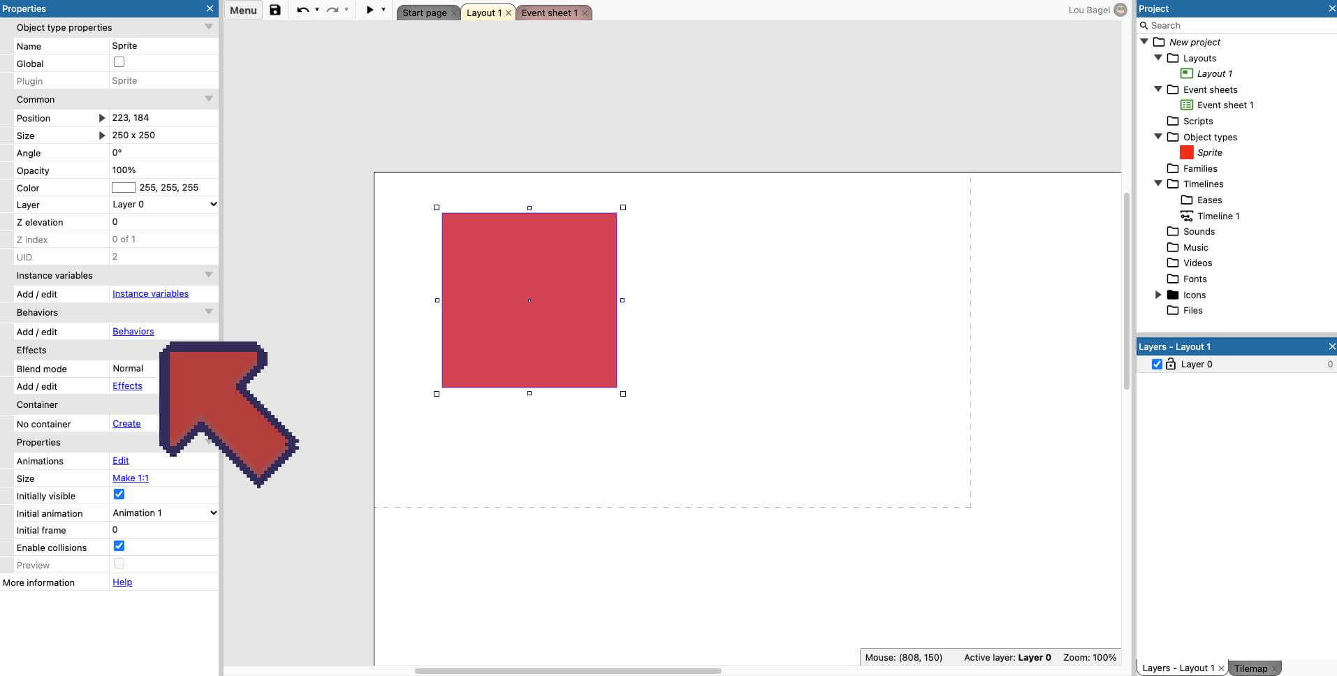 Adding Behaviors to an Object in Construct