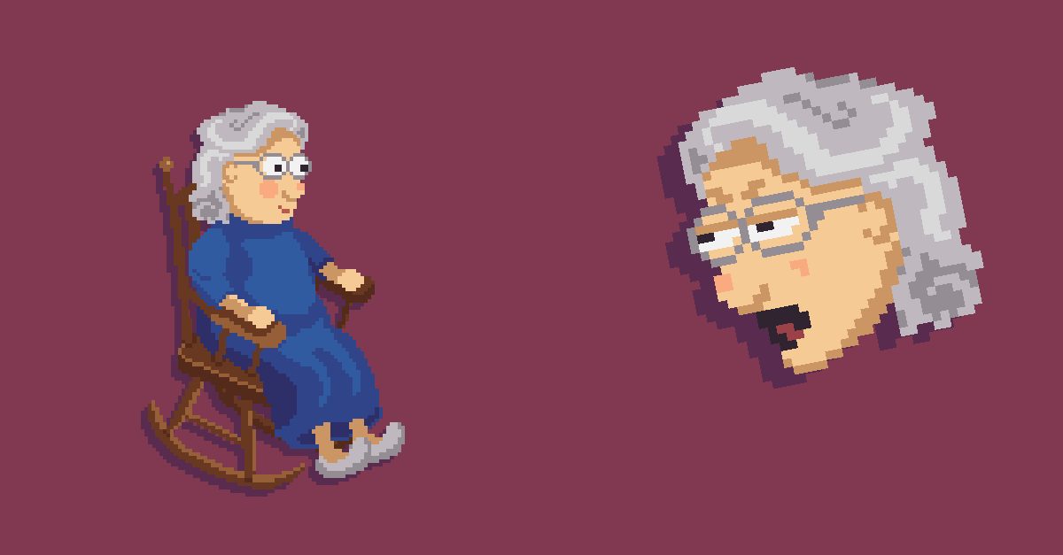 pixel art grandma