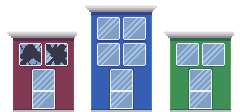 pixel art buildings with window broken stage 1