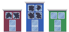 pixel art buildings with window broken stage 2