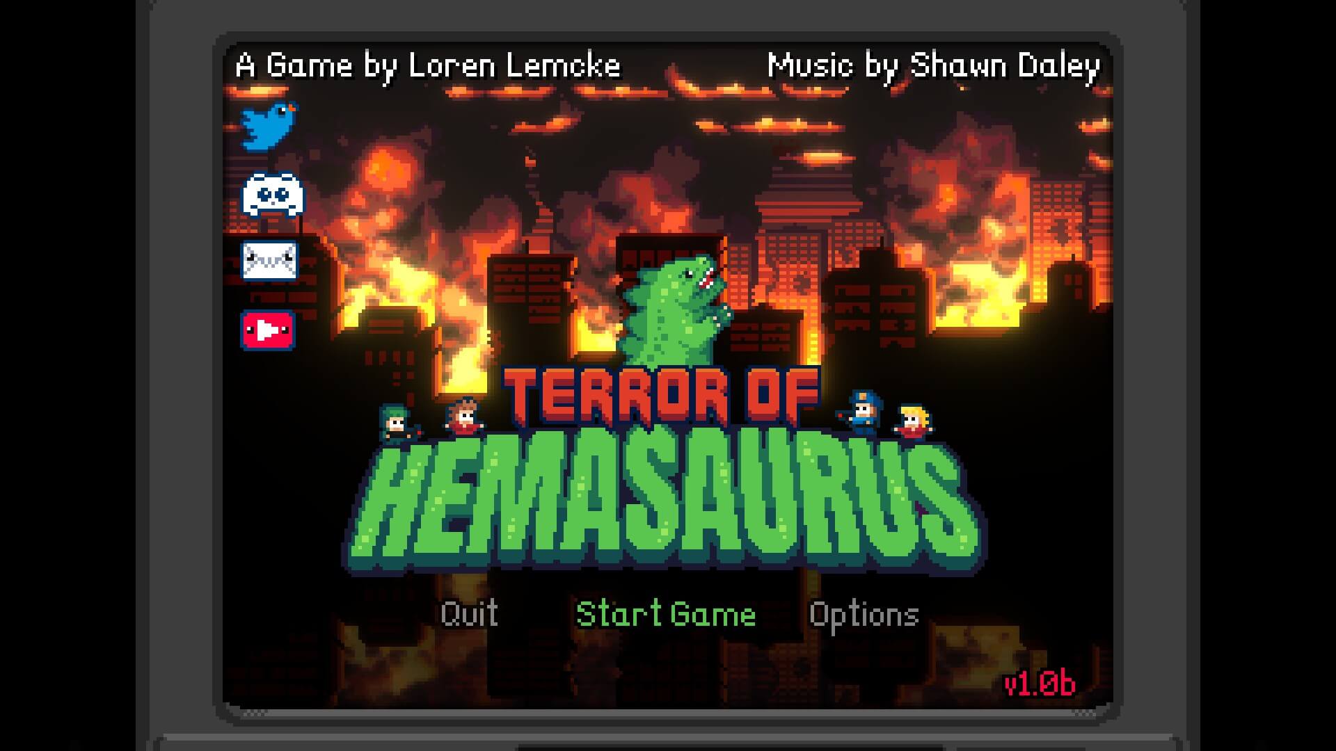 Terror of Hemasaurus title screen