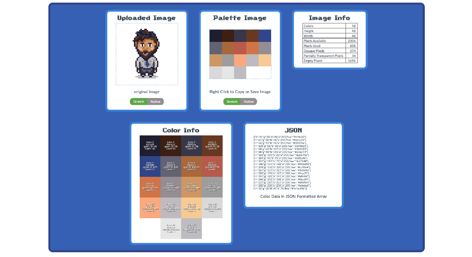 Pixel Art Analyzer Screenshot Example