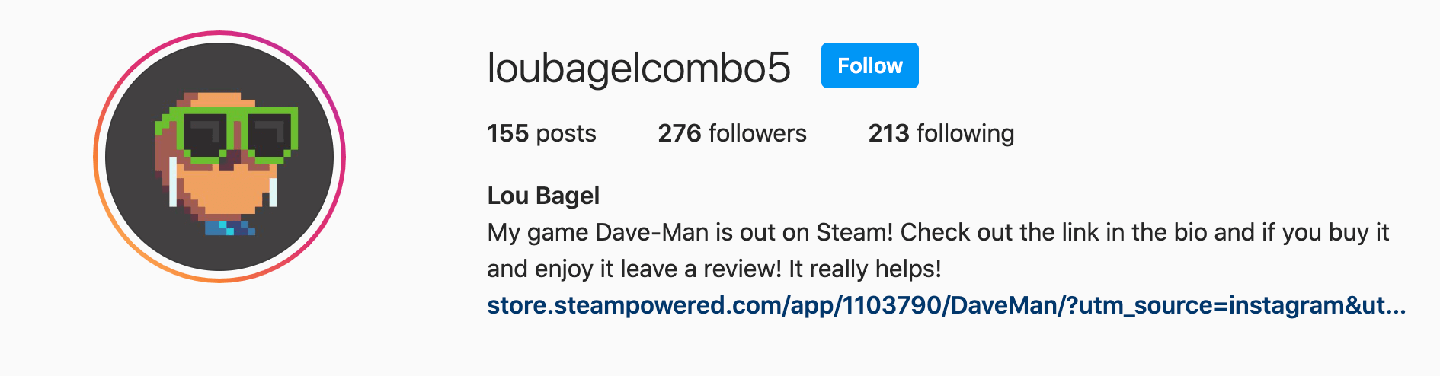 Lou Bagel Instagram Profile