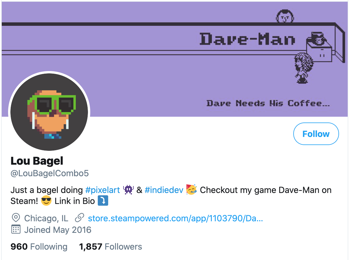 Lou Bagel Profile on Twitter