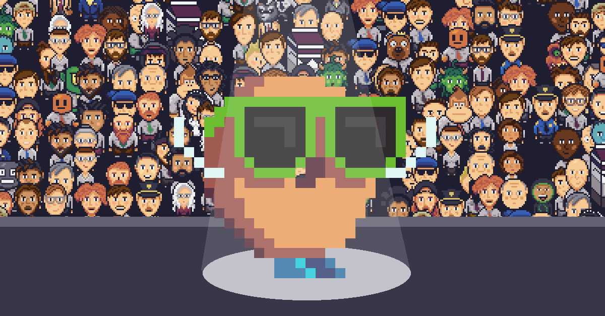 Pixel Art Bagel Giving Speach