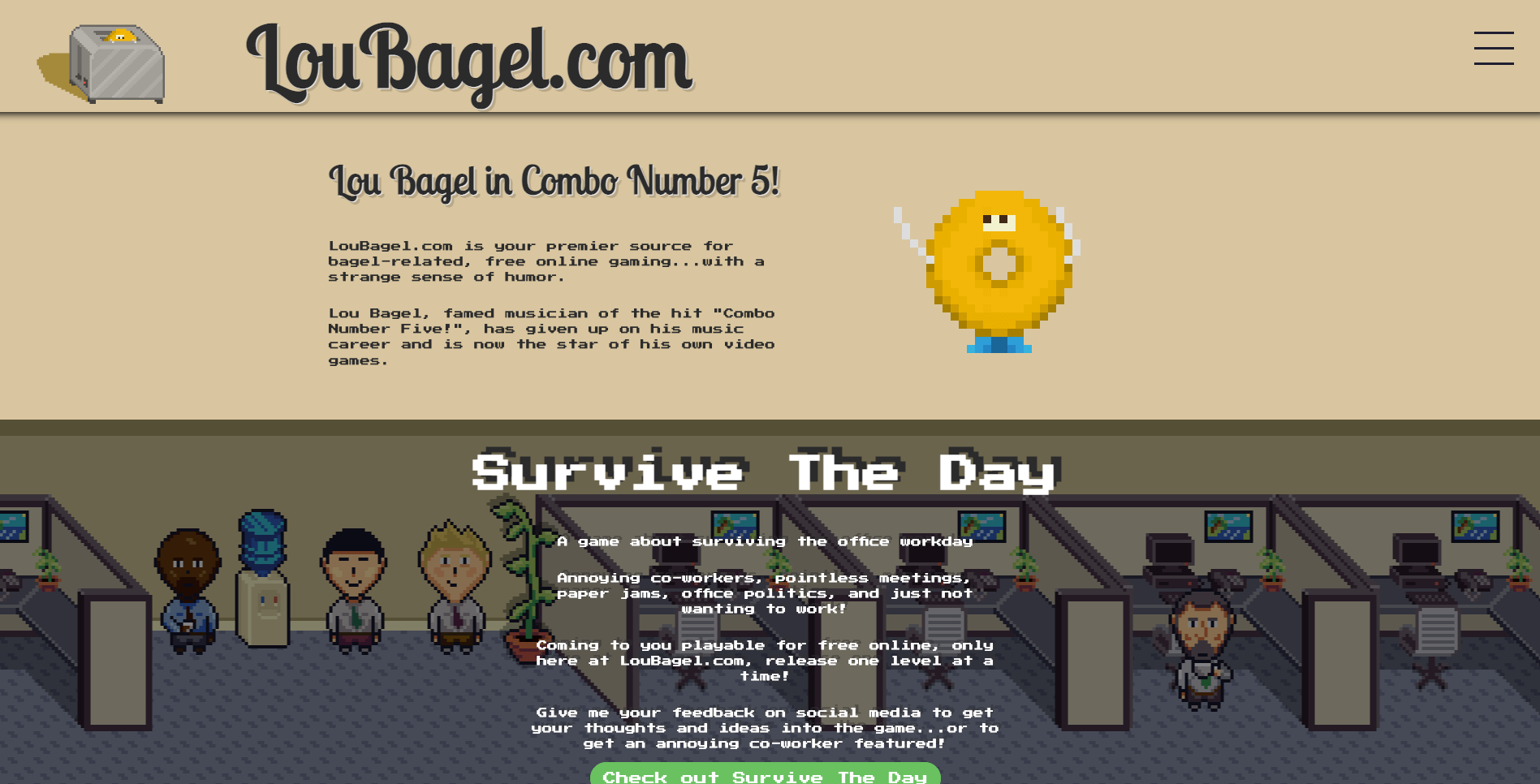 LouBagel.com Screenshot before redesign