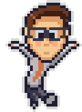 pixel art character walking