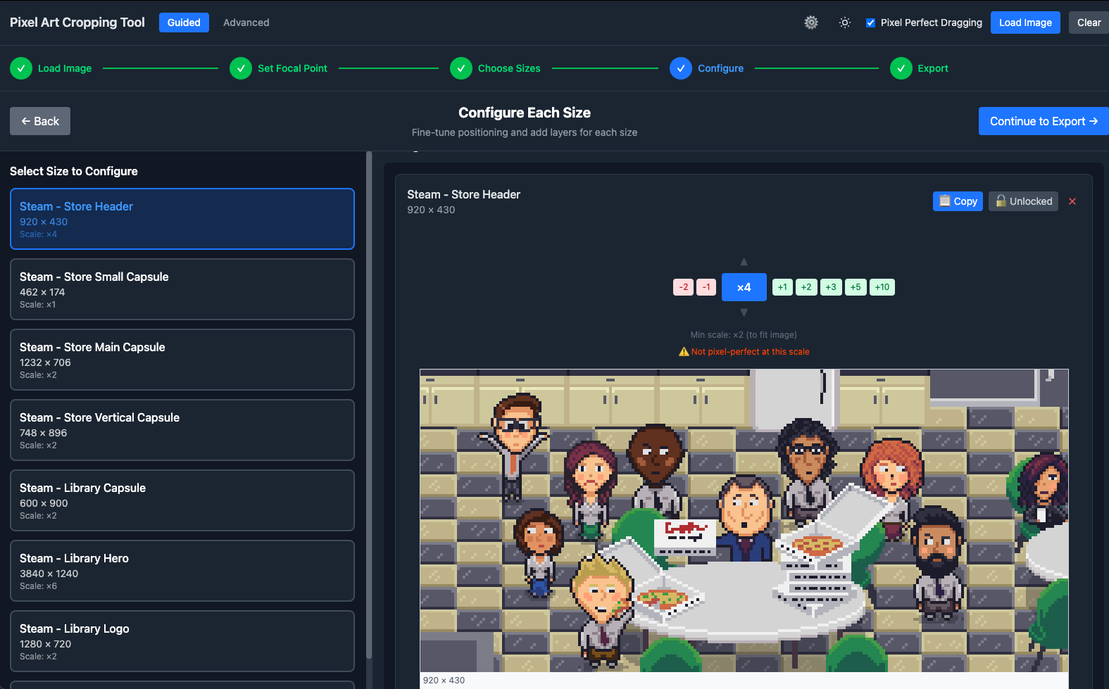 Pixel Art Cropping Tool screenshot